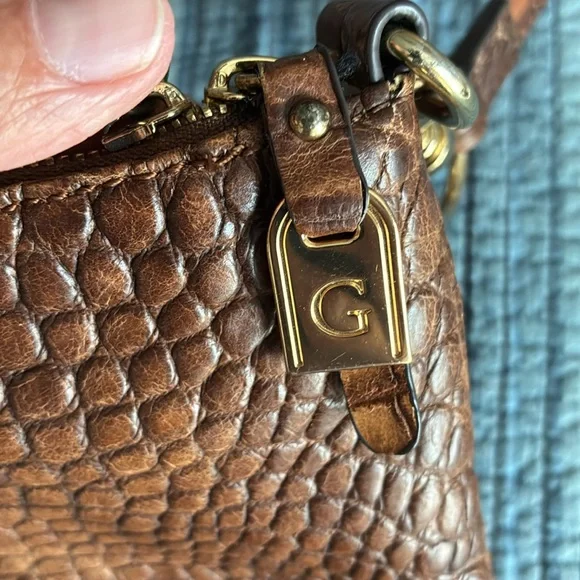 Brown leather Crocodile Pattern GILI Bag - Picture 6 of 8